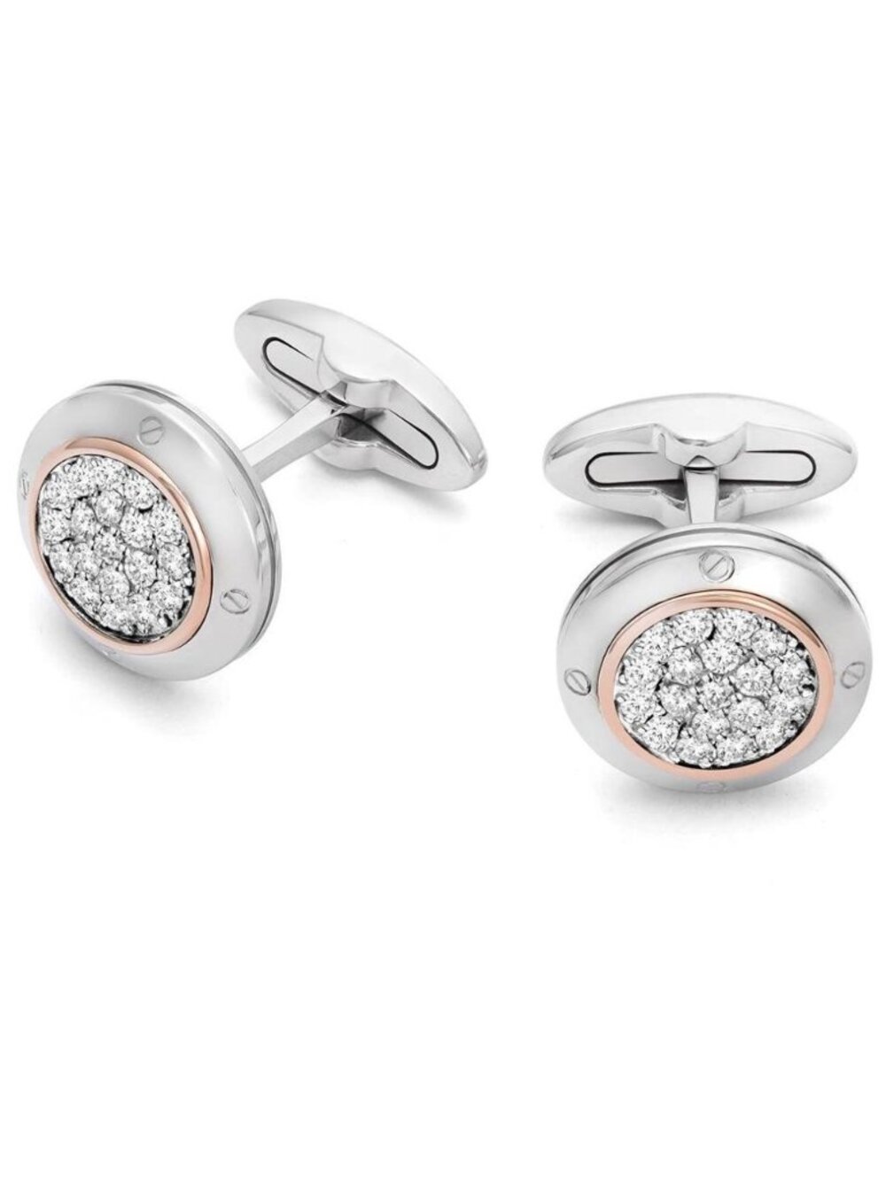 BARAKA Men's Cufflinks Rose Gold 750% White Diamonds PS373911RODB000108